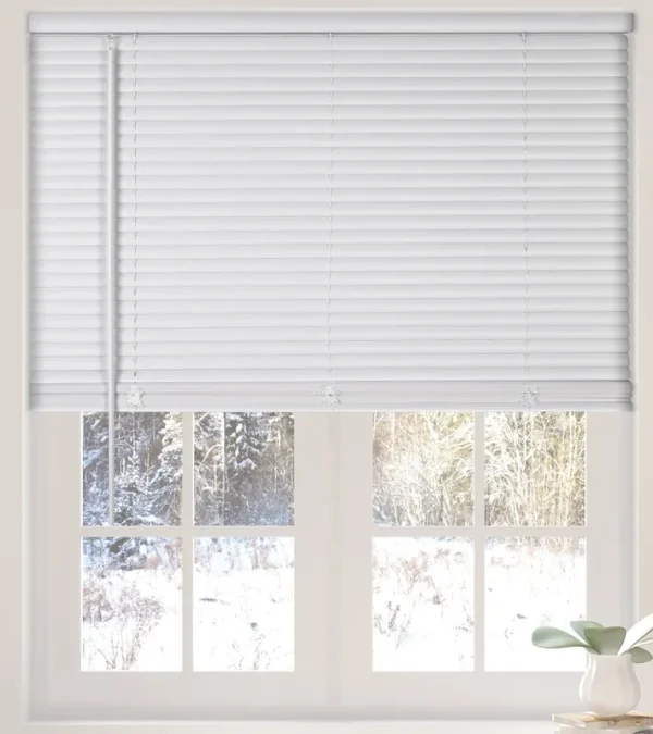 Calyx Interiors 1�� Cordless Vinyl Mini Blinds, White, 22.5" W x 48" H (04MV2224480)