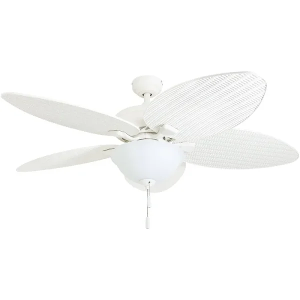Honeywell Palm Island 52-in White LED Indoor/Outdoor Ceiling Fan with Light