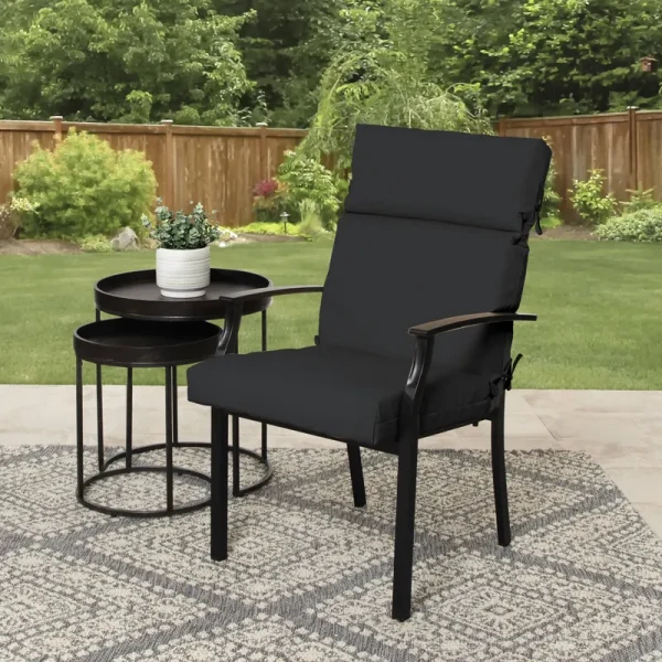 Better Homes & Gardens 44" L x 21" W Black Rectangle Outdoor Chair Cushion, 1 Piece
