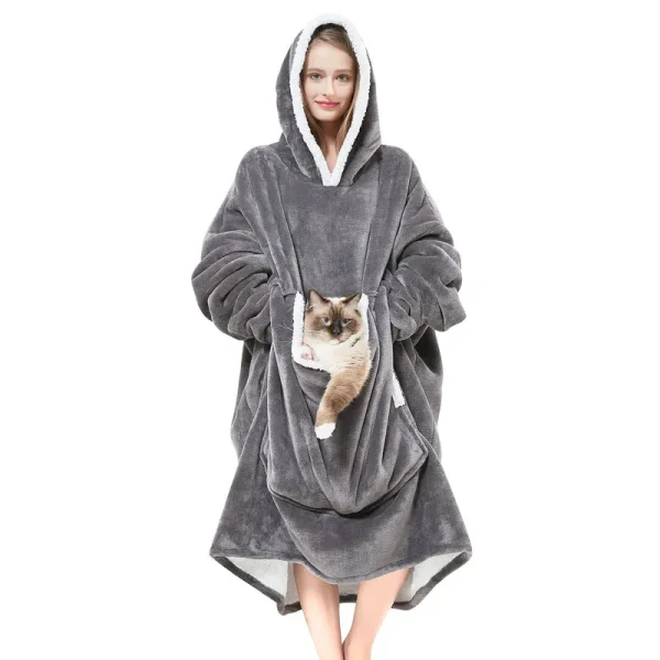 Cozystar Wearable Blanket Hoodie with Giant Pocket (Pet Won't Leave) Extra Soft Sherpa Fleece Thick Warm & Cozy Oversized Sweatshirt Blanket Jacket