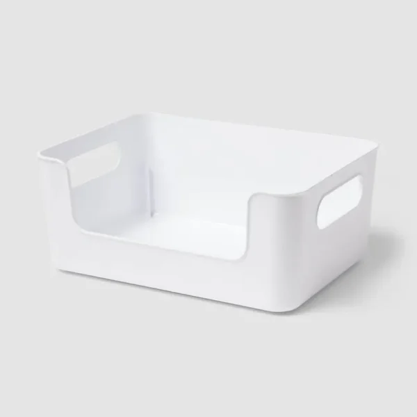 Small Plastic Open Face Pantry Bin White - Brightroom