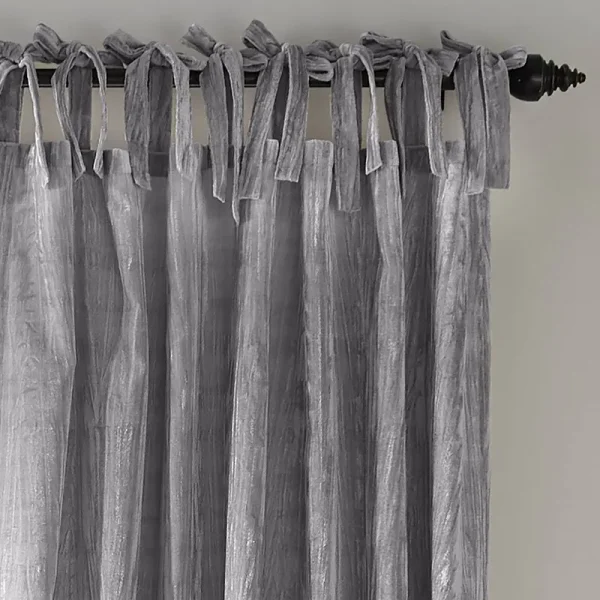 East Clevedon Velvet Solid Color Semi-Sheer Tab Top Single Curtain Panel House of Hampton Curtain Color: Gray, Size per Panel: 52" x 84"