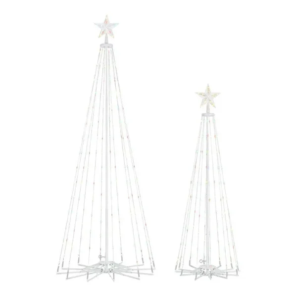 Home Accents Holiday 2-Piece Multi LED Cone Trees