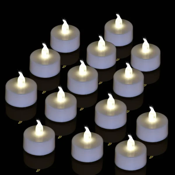 Brigle LED Tea Lights, Battery-Powered Tea Lights Flameless Candles Warm White 24 Pack Wedding Lights for Home Decoration, Christmas, Birthday Party