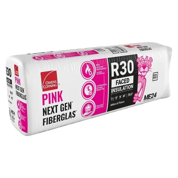 Owens Corning Eco Touch 16 in. W x 48 in. L 30 Kraft Faced Fiberglass Insulation Batt 58.67 Sq ft