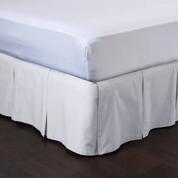 Ashton Detachable Pleated Bed Skirt, White