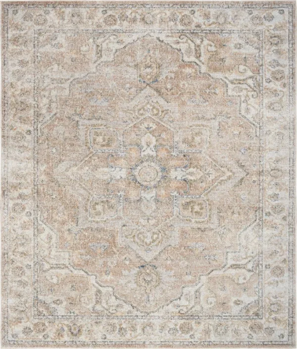 Nourison Astra Machine Washable ASW12 Beige Area Rug 7'10" x 10' Rectangle