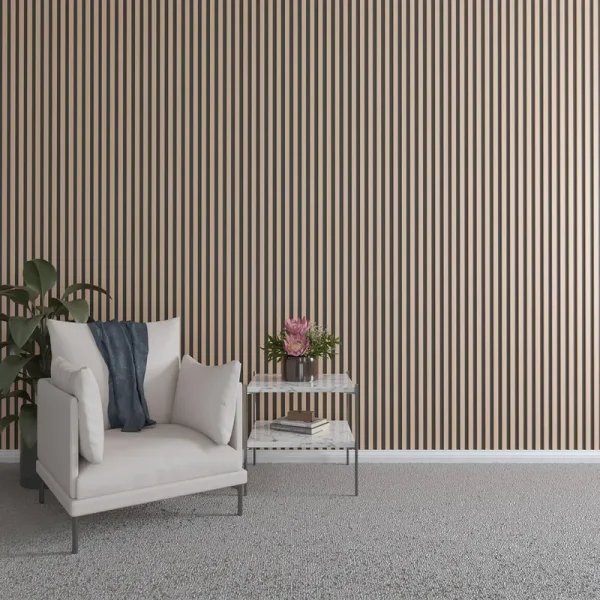 Ekena Millwork SWW84X48X0375AL 47"H x 3/8"T Adjustable Wood Slat Wall Panel Kit w/ 1"W Slats, Alder (contains 42 Slats)