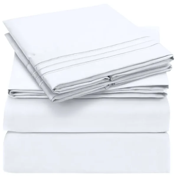 Mellanni Bed Sheet Set - Brushed Microfiber 1800 Bedding - Wrinkle, Fade, Stain