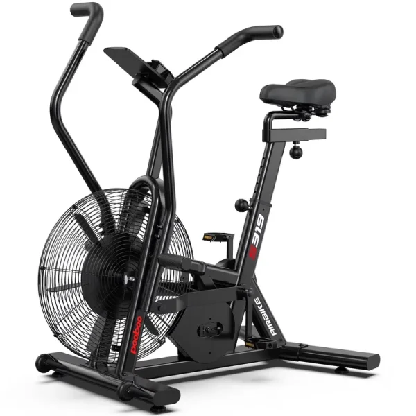 LNOW Commercial Built - in Bluetooth Fan Exercise Bike, Adjustable Air Resistance with Dual - Action Handlebars, Heavy Duty Indoor Cycling Bike for Home Gym Traininning, 350 lb Arm/Leg Cardio Workout