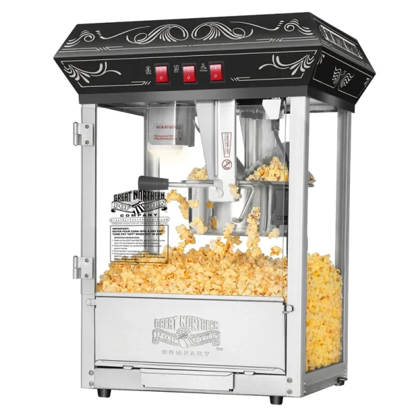 Great Northern Popcorn Good Time Popcorn Popper Machine (8 oz, Black)