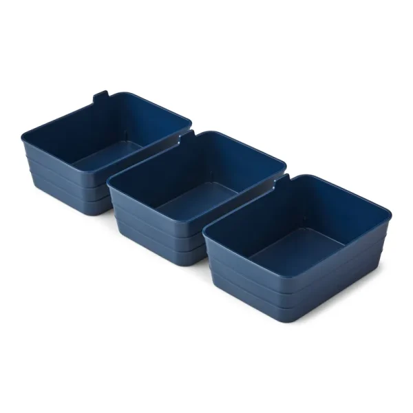 Mainstays Set of 3 Flexible Drawer Storage Organizers, 7 inch x 5.2 inch x 2.9 inch, Blue, Size: 7 inch x 3.9 inch