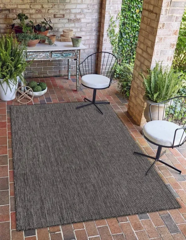 Unique Loom Outdoor Solid Area Rug - 9' x 12' Black