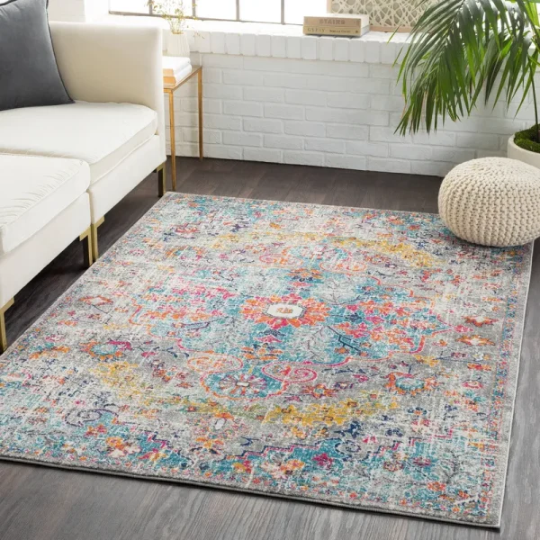 Walmart Sandhya Aqua Bohemian Medallion 5'3 inch x 7'3 inch Area Rug