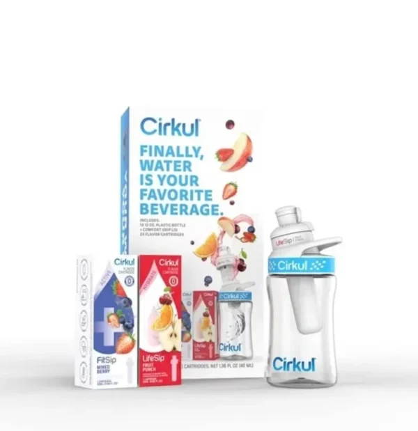 Cirkul Starter Kit with 12 Ounce Plastic Bottle & 2 Cartridges - 3 ct
