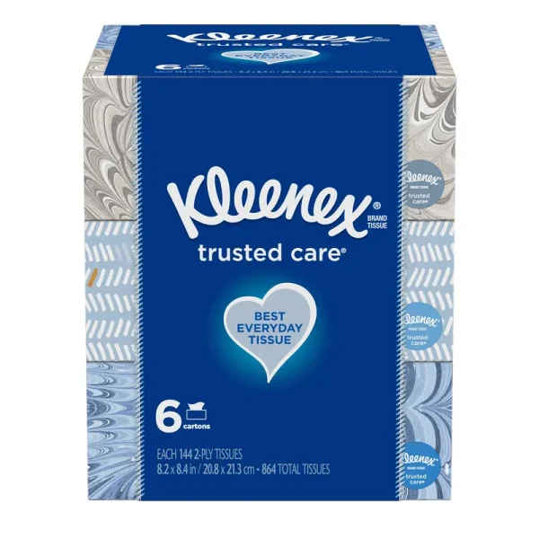 Kleenex Trusted Care Tissue, 2-Ply - 6 - 144 tissues [864 tissues]