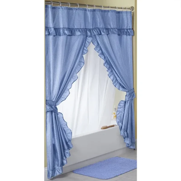Madison Industries Starlite Swag Shower Curtain Franklin Blue
