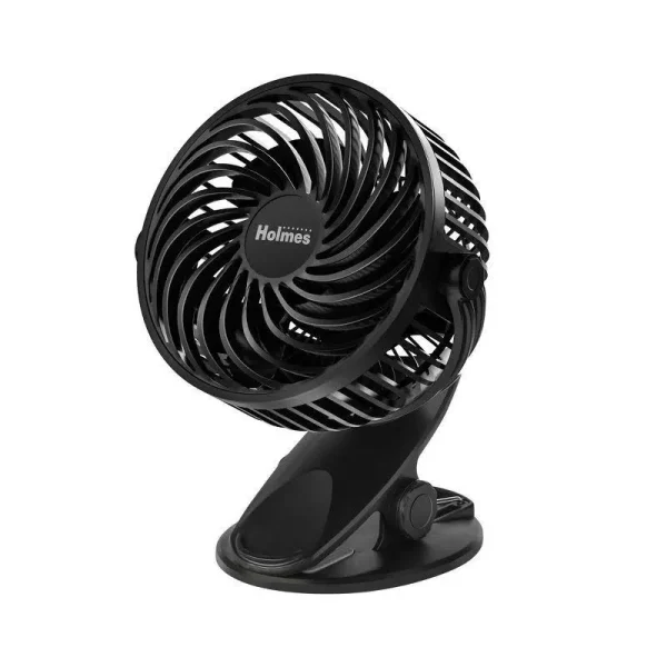 Holmes 4" On-The-Go Portable Clip Rechargeable Battery 360�� Rotation Fan Black