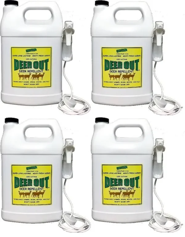 Deer Out 1 Gallon Ready-to-Use Deer Repellent (Pack of 4)