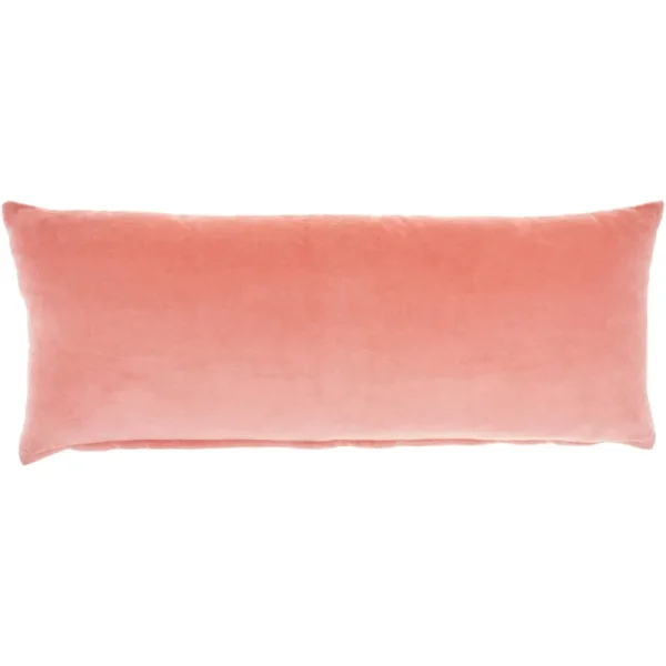 Mina Victory Life Styles Solid Velvet 12" x 30" Blush Indoor Throw Pillow