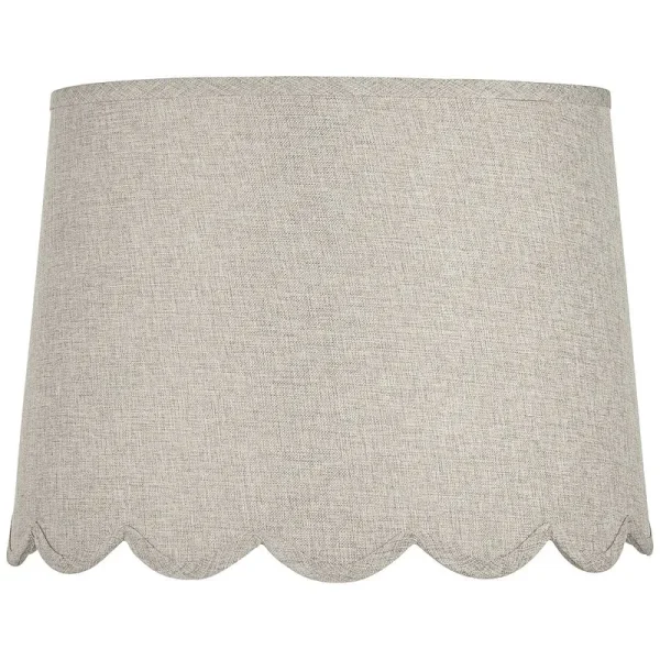 Springcrest Collection Hardback Scallop Empire Lamp Shade Fawn Medium 13" Top x 15" Bottom x 11" High Spider with Replacement Harp and Finial