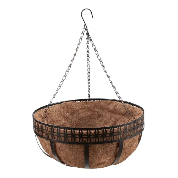 Mainstays Metal Hanging Plant Basket with Coco-Fiber Liner - Bronze - 16 in
