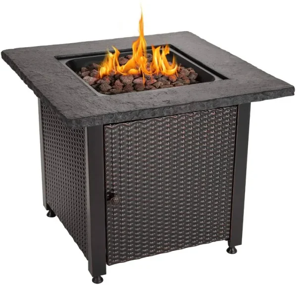Blue Rhino Outdoor Propane Gas Fire Pit 50K BTU (Lava Rocks)