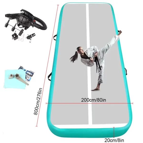Fbsport 8m*2m*0.2m Air Track Floor Home Inflatable Gymnastics Tumbling Mat GYM+Pump