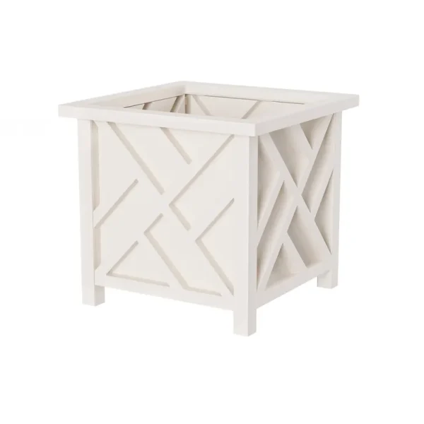 Nature Spring Square Planter Box - White