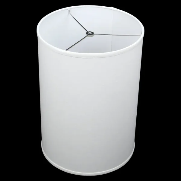 FenchelShades.com 12" Diameter x 17" Height Drum Lampshade Retro Rustic Vintage Hardback USA Made (White)
