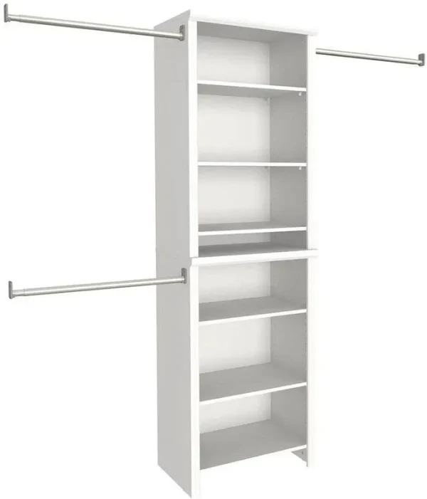 ClosetMaid 14865 Impressions Standard 60 in. W - 120 in. W White Wood Closet System