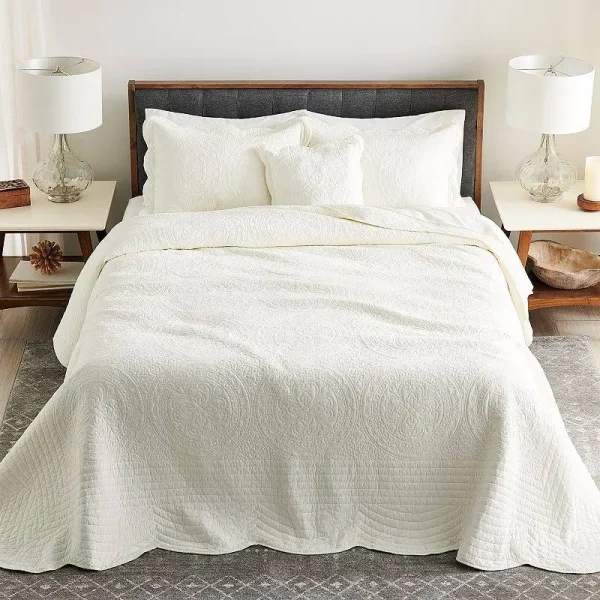 Croft & Barrow Mary Solid Bedspread or Sham, White, Std Sham