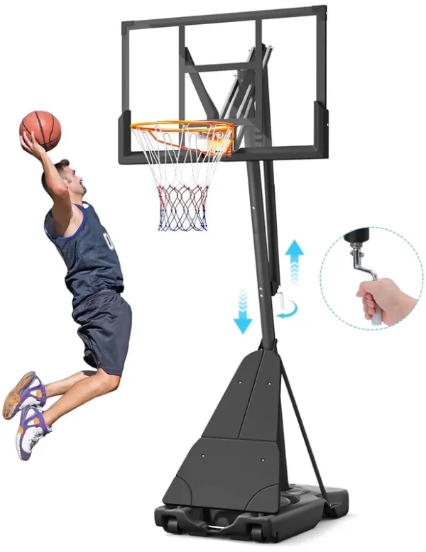 Basketball Hoop System, Quickly Height Adjustable 5.25 - 10ft, Dprodo 44 in PC Backboard Portable Basketball Goal for Outdoor Indoor Court