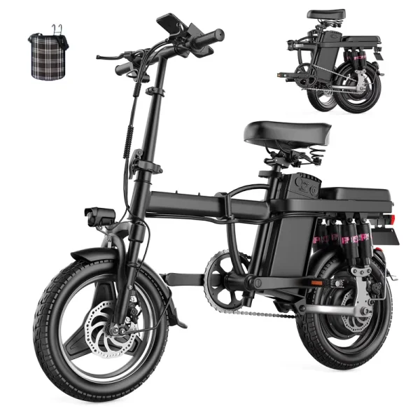 AVBDJOY 14" Folding Electric Bike for Adults Teens, Peak 700W 48V/13AH, Commuter City E Bike