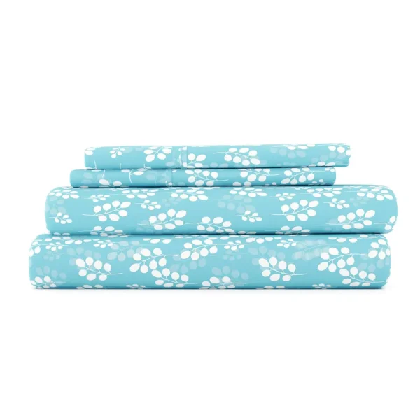 Home Collection Premium Ultra Soft Wheat Pattern 4 Piece Bed Sheet Set