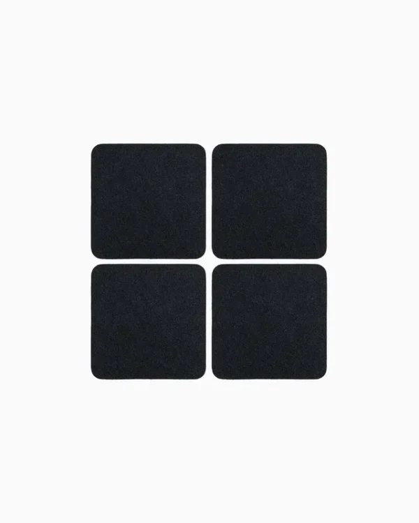 Merino Wool Felt Square Coaster 4 Pack in Black
