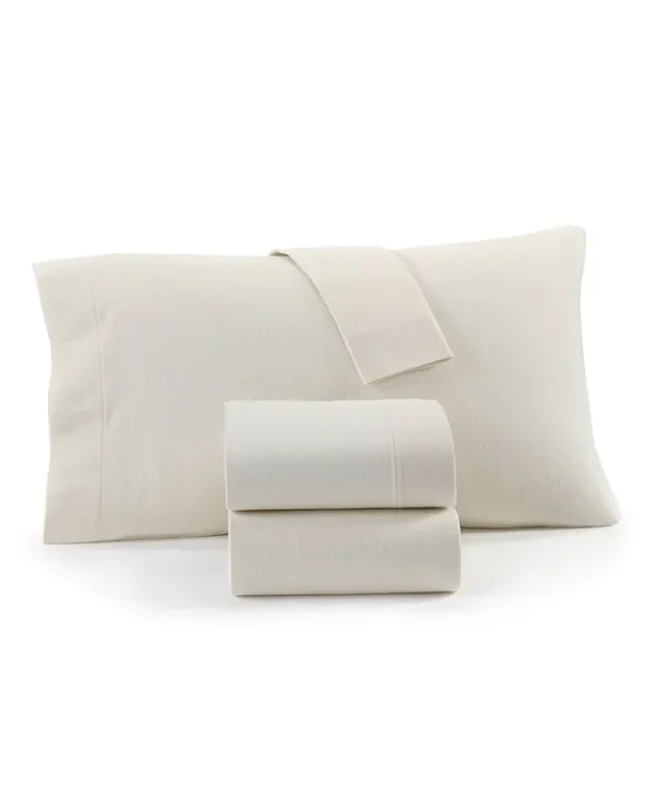 Charter Club Solid Flannel Cotton 3-Pc. Sheet Set, Twin, Created for Macy's - Ivory