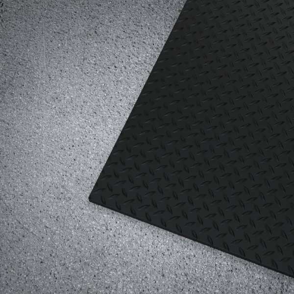 Black 36 in. x 10 ft. Vinyl Diamond Plate Commercial Grade Matting