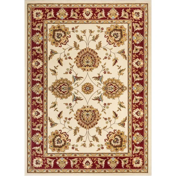 Well Woven Vanguard Oriental Border Formal Traditional Area Rug Ivory 3'11 x 5'3 Red, Ivory, Beige