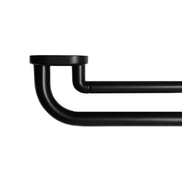 Mainstays Wrap Room Darkening Double Curtain Rod Set - Black - 1 Each