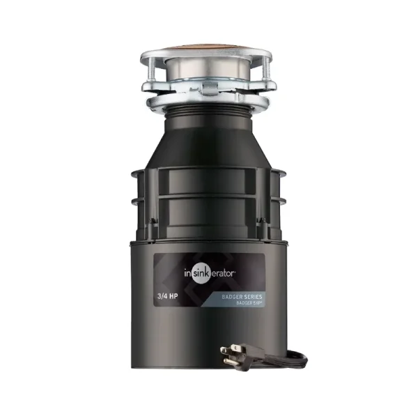 Insinkerator Badger 5XP W/C, 3/4 HP Continuous Feed Kitchen Garbage Disposal with Power Cord, Badger Series