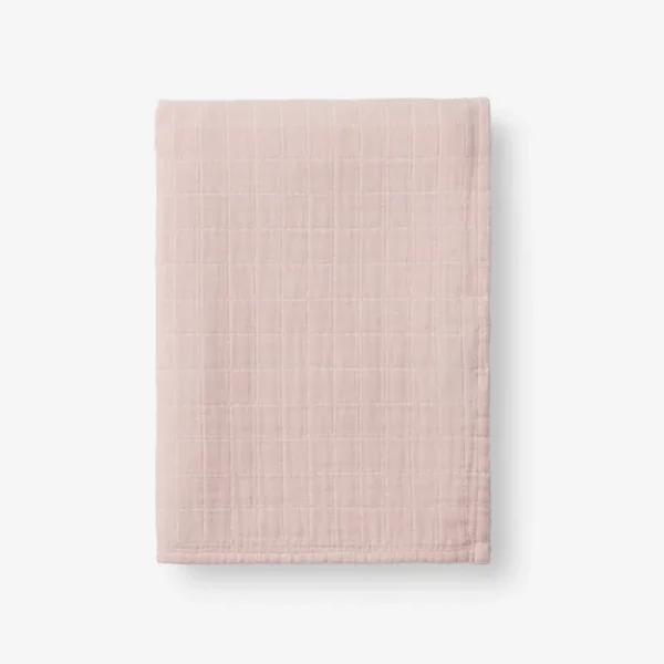 The Company Store Gossamer Rose Water Solid Cotton Woven Throw Blanket