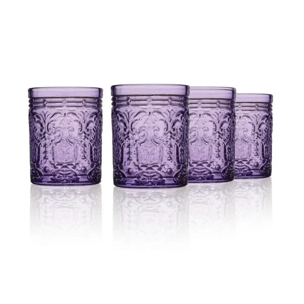 Godinger Jax Double Old Fashion Glass - Grape - Set of 4