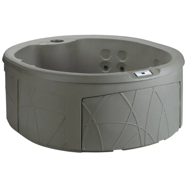 Lifesmart Key Largo DLX 4 Person Oval 20 Jet Plug and Play Hot Tub Spa Taupe