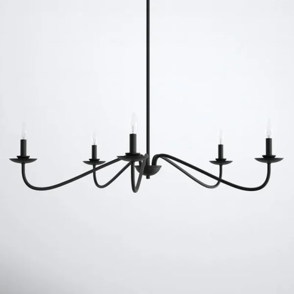 Abigeal 5 - Light Candle Style Classic Chandelier Birch Lane Finish: Matte Black
