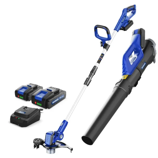 Wild Badger Power Cordless 20 Volt Battery Trimmer/Edger and Axial Blower