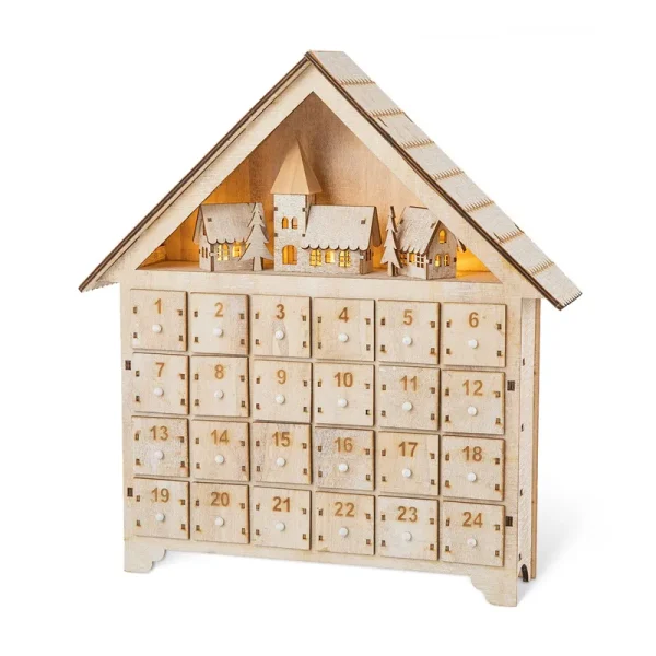 Glitzhome 14.17"l Wooden LED Countdown Farmhouse