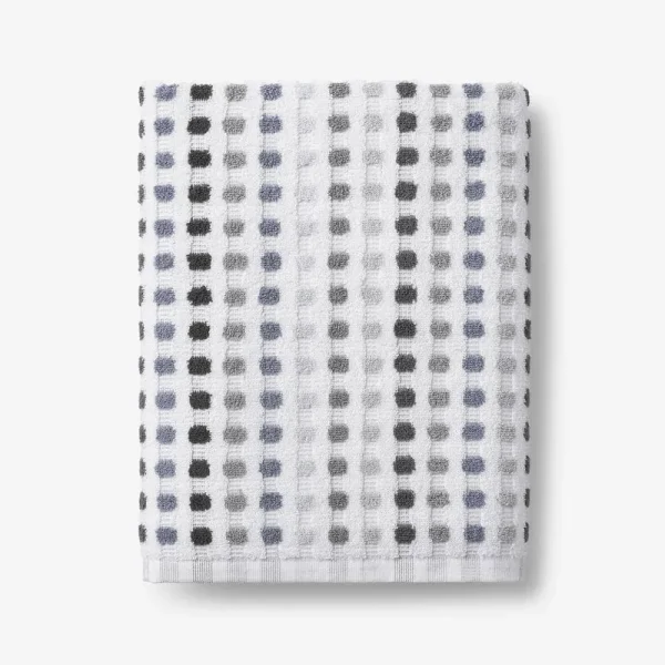 The Company Store Spectrum Gray Geometric Cotton Single Bath Towel