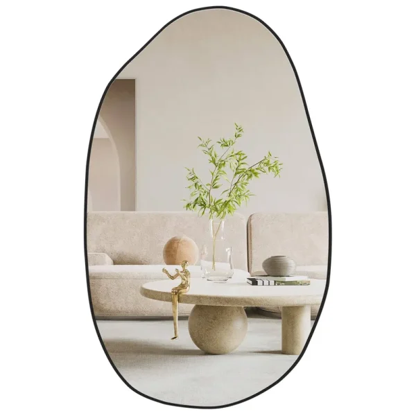 Cassilando Irregular Wall Mirror Asymmetrical Mirror Wall Mounted Unique Vanity Mirrorshaped Dressing Mirror Decorative for Living Room Bathroom Bedro