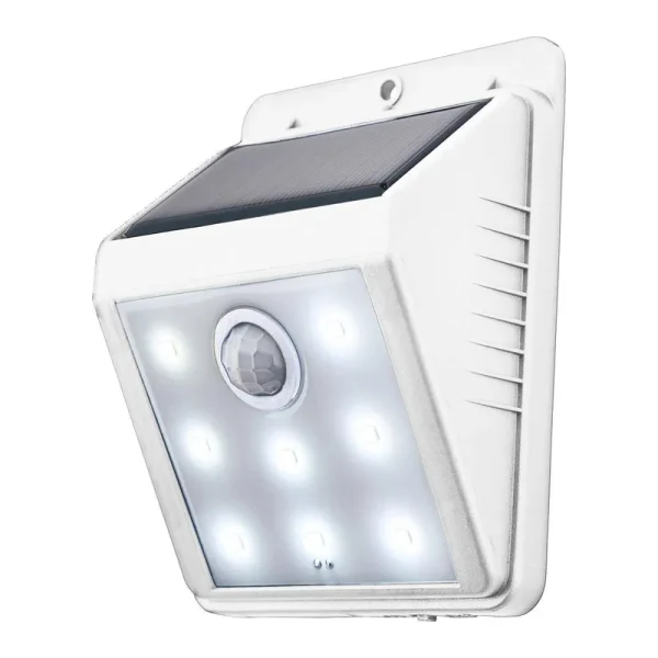 Bunker Hill Security 115 Lumen Wall Mount Solar Security Light, White